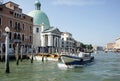 Water taxiÃ¢â¬â¢s and boats moving in the water way near the Venic